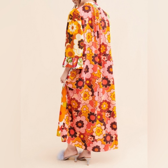 CeliaB Titanite Duster Kaftan in a multicolor floral mixed print Size S - Picture 8 of 13